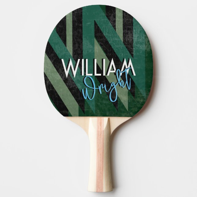 Anpassningsbar Monogram Namn Modern Sports Coola Pingisracket (Framsidan)