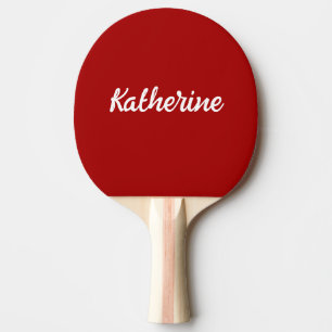 Anpassningsbar Monogram Namn Mörk Candy Apple Red Pingisracket