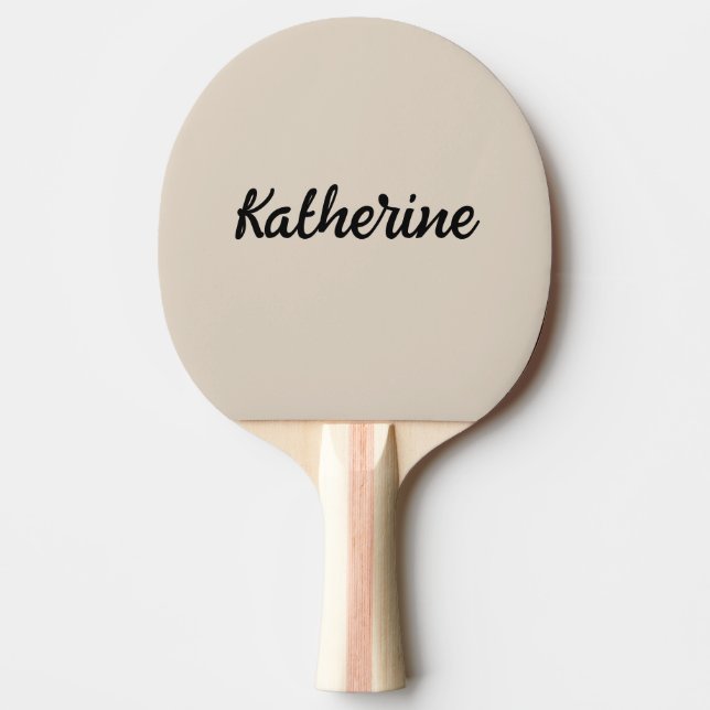 Anpassningsbar Monogram Namn Natural Linen Pingisracket (Framsidan)