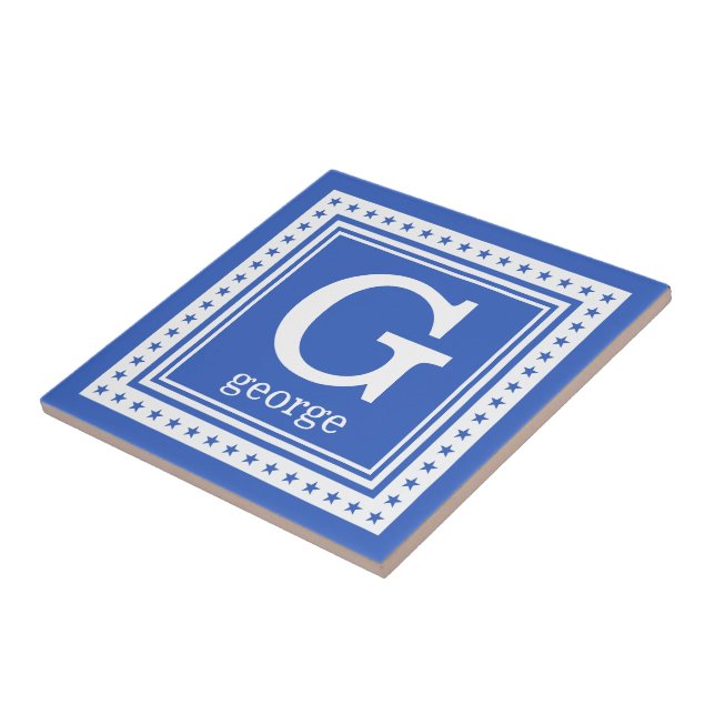 Anpassningsbar monogram, namn och färg kakelplatta (Sidan)