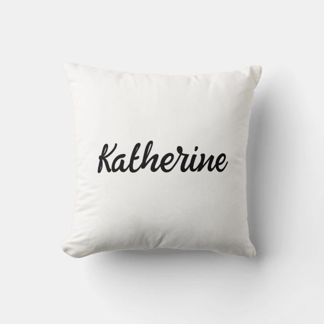 Anpassningsbar Monogram Namn Pure White Kudde (Framsida)