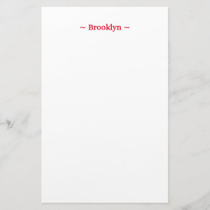 anpassningsbar monogram namn text röd vit brevpapper