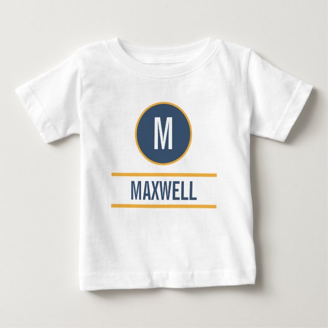 Anpassningsbar monogram namn textmall T-Shirt (Framsida)