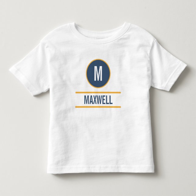 Anpassningsbar monogram namn textmall T-Shirt (Framsida)