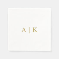 Anpassningsbar Monogram Napkins Faux Guld