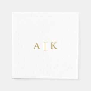 Anpassningsbar Monogram Napkins Faux Guld Pappersservett