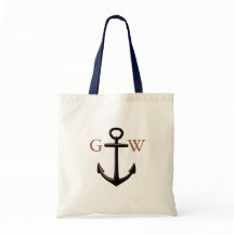 Anpassningsbar Monogram Nautical Anchor and Line