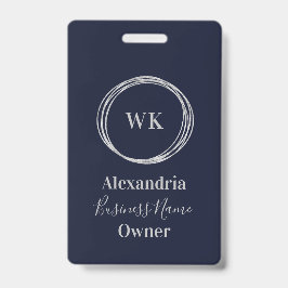 Anpassningsbar Monogram Navy Guld Employee Namn