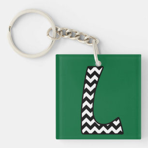 Anpassningsbar, Monogram-nyckelkedja: L: Svart, Vi