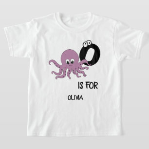 Anpassningsbar monogram O är avsett för Octopus sö T Shirt