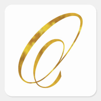 Anpassningsbar Monogram O faux guldfoil Monogram I Fyrkantigt Klistermärke