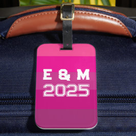 "Anpassningsbar monogram och år  Bagagebricka