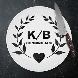 Anpassningsbar Monogram och efternamn Laurels och