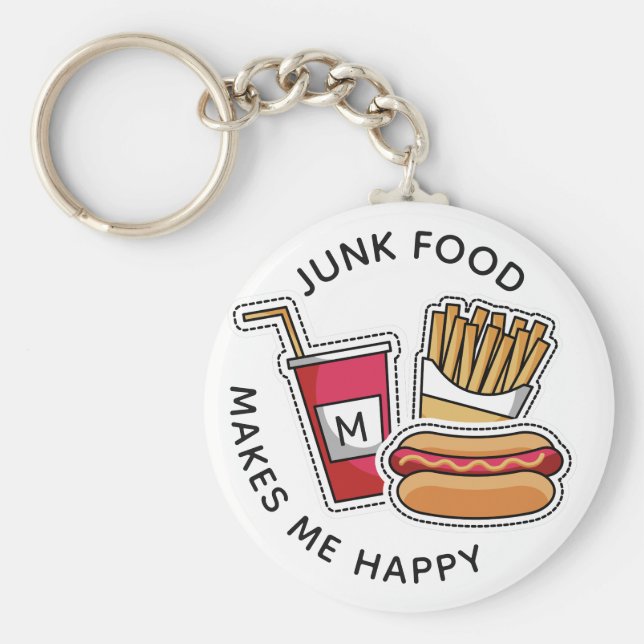 Anpassningsbar monogram och Hett Hund och faser ny Nyckelring (Framsidan)