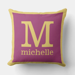Anpassningsbar Monogram och Namn dekorativ kudde