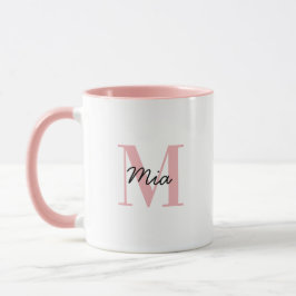 Anpassningsbar Monogram och Namn fet färgstark Mug Mugg