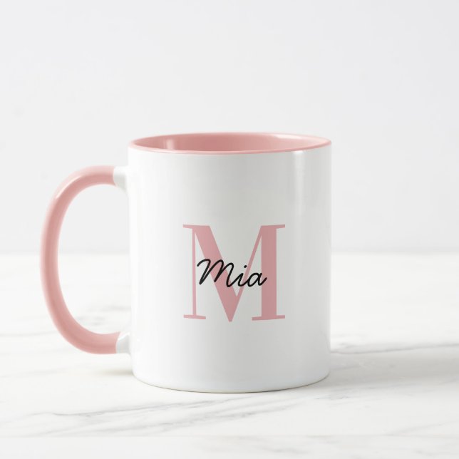 Anpassningsbar Monogram och Namn fet färgstark Mug Mugg (Vänster)