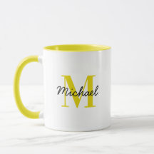 Anpassningsbar Monogram och Namn fet färgstark Mug