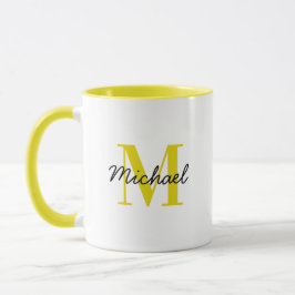 Anpassningsbar Monogram och Namn fet färgstark Mug Mugg