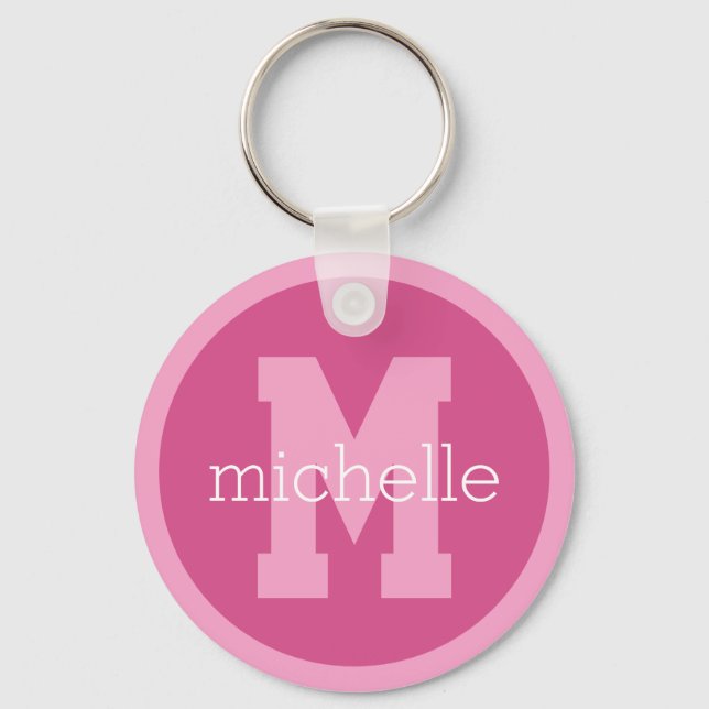 Anpassningsbar monogram och namn nyckelring (Framsida)
