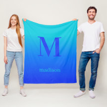 Anpassningsbar monogram och namn-turkos till blå ö