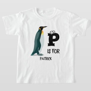 Anpassningsbar monogram P är avsett för sött pengu T Shirt