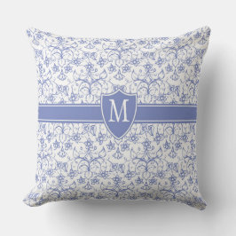 Anpassningsbar Monogram på Snyggt Blue Periwinkle Kudde
