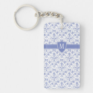 Anpassningsbar Monogram på Snyggt Blue Periwinkle Nyckelring