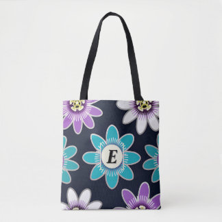 Anpassningsbar Monogram Passion Flower Blommigt Sh Tygkasse