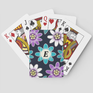 Anpassningsbar Monogram Passion Flower Poker-kort Casinokort