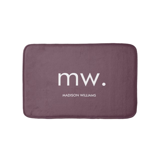 Anpassningsbar Monogram Pastel Elegant Snyggt Mode Badrumsmatta (Framsidan)