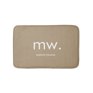 Anpassningsbar Monogram Pastel Elegant Snyggt Mode Badrumsmatta