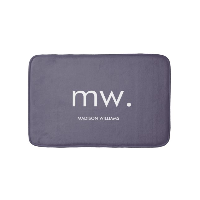 Anpassningsbar Monogram Pastel Elegant Snyggt Mode Badrumsmatta (Framsidan)