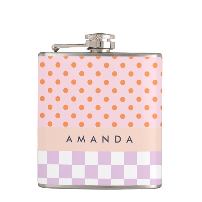 Anpassningsbar Monogram Pastel Polka Dot Lilac Che Fickplunta (Framsidan)