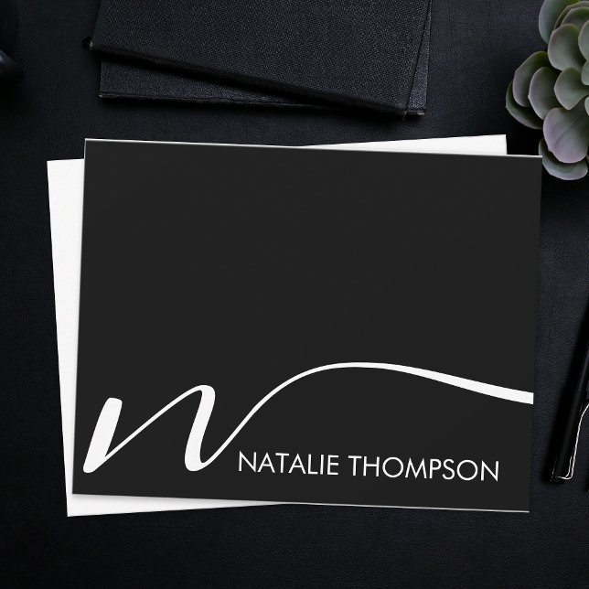 Anpassningsbar Monogram Personlig med Namn Coola B Anteckningskort (Skapare uppladdad)