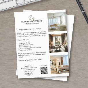 Anpassningsbar Monogram Photo QR Professionell Bus Reklamblad