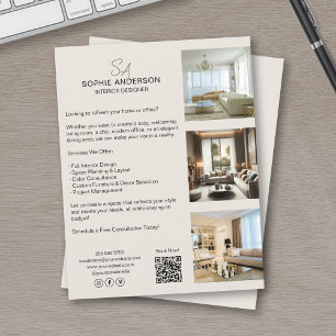 Anpassningsbar Monogram Photo QR Professionell Bus Reklamblad