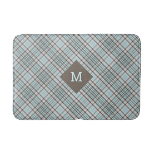 Anpassningsbar Monogram Play/Tartan Mönster Bath M Badrumsmatta
