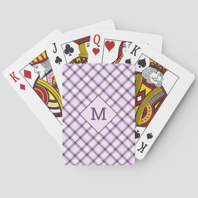 Anpassningsbar Monogram Play/Tartan Mönster Casinokort (Baksidan)