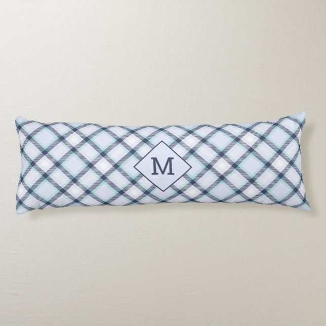 Anpassningsbar Monogram Play/Tartan Mönster Kroppskudde (Baksidan)