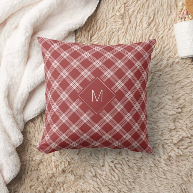 Anpassningsbar Monogram Play/Tartan Mönster Kudde (Filt)