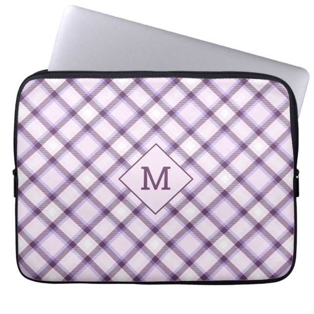 Anpassningsbar Monogram Play/Tartan Mönster Laptop Fodral (Framsidan)