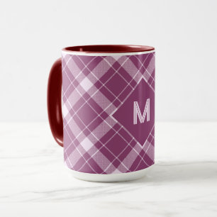 Anpassningsbar Monogram Play/Tartan Mönster Mugg