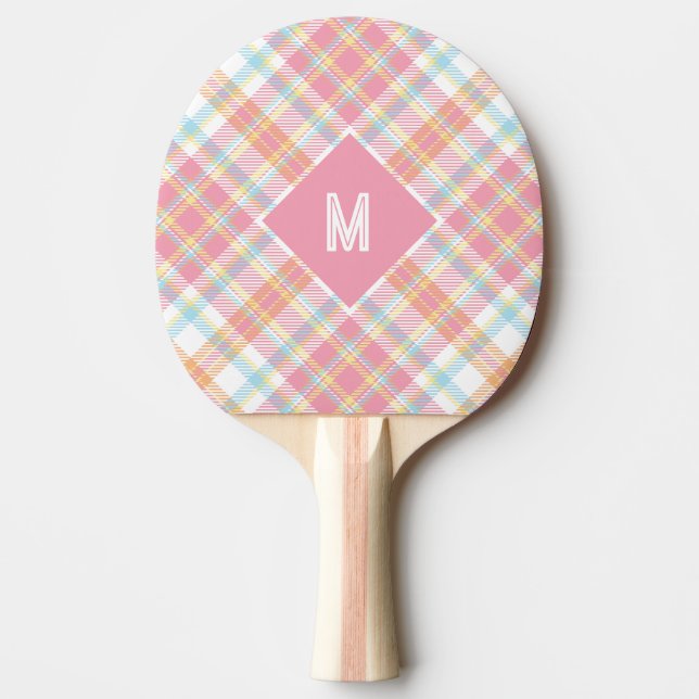 Anpassningsbar Monogram Play/Tartan Mönster Pingisracket (Framsidan)