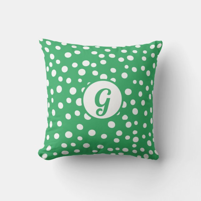 Anpassningsbar Monogram Polka punkt x Gröntens acc Kudde (Framsida)