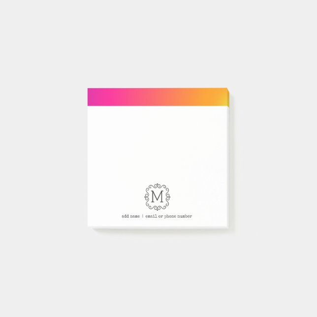 Anpassningsbar Monogram Post-it® Notes Post-it Block (Framsida)
