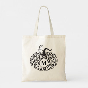 Anpassningsbar Monogram Pumpking Leopard Print Tot Tygkasse