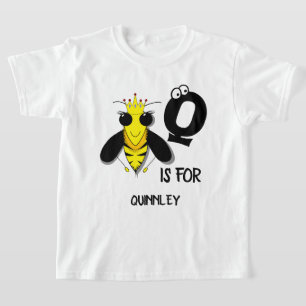 Anpassningsbar monogram Q är för drottningsbees sö T Shirt