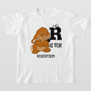 Anpassningsbar monogram R är för söt kanin T Shirt