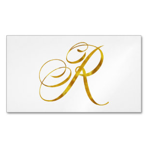 Anpassningsbar Monogram R Faux Gold Foil Monogram Visitkortmagnet